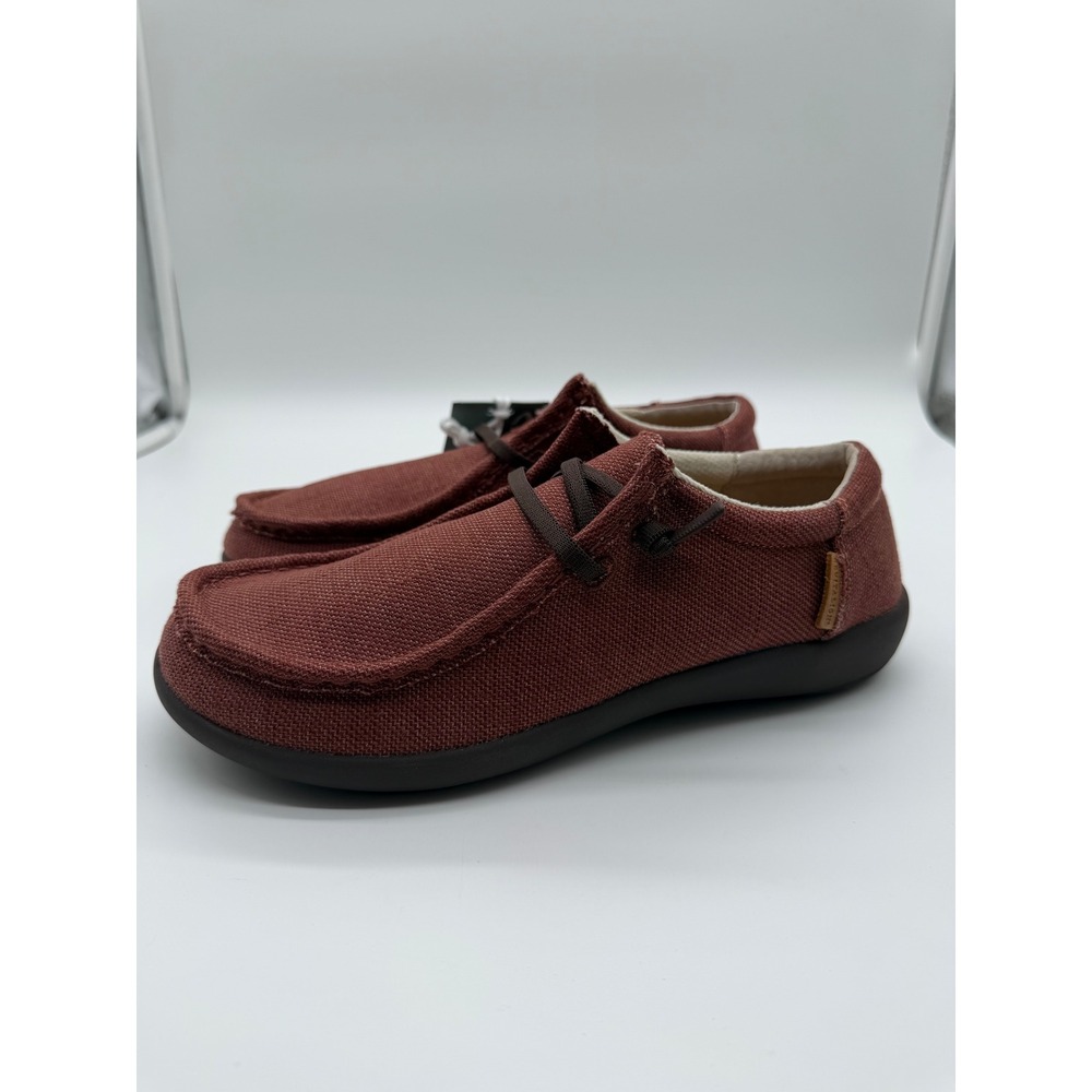Revitalign Carefree Men 7D Denim Brick Red Canvas Slip On Loafers